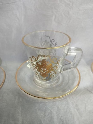 Glass tea cup set